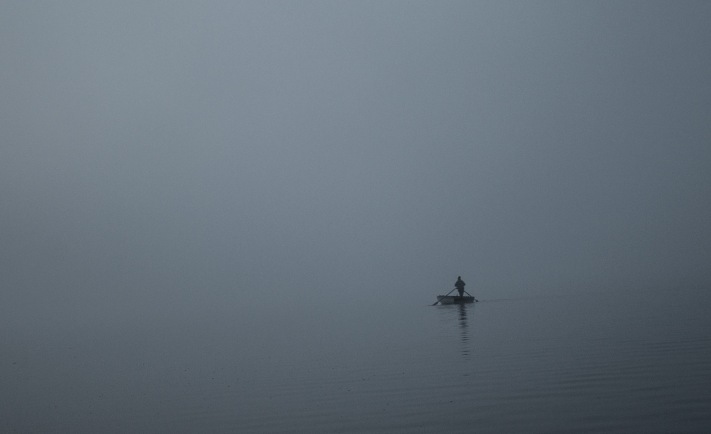A lone oarsman