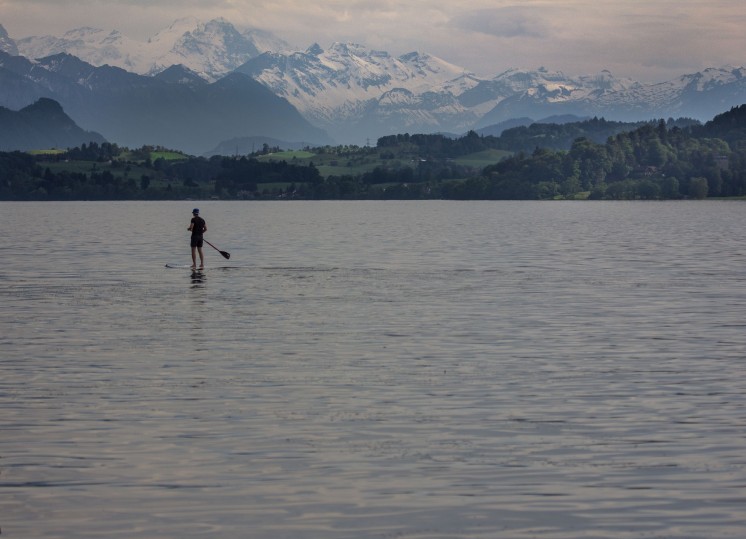 Alone on the Zug lake, Switzerland